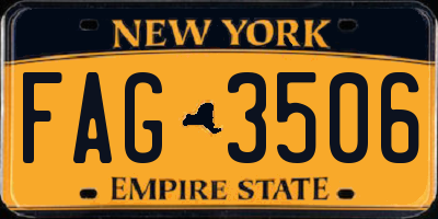 NY license plate FAG3506