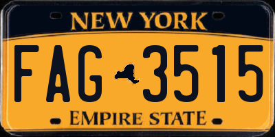 NY license plate FAG3515