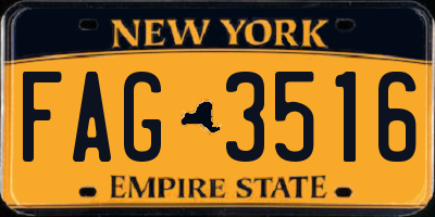 NY license plate FAG3516