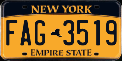 NY license plate FAG3519