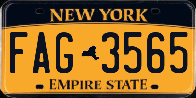 NY license plate FAG3565