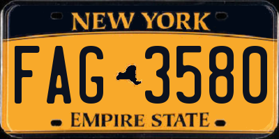 NY license plate FAG3580