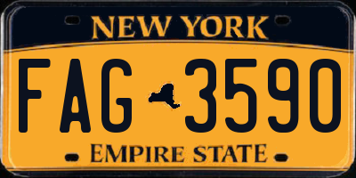 NY license plate FAG3590