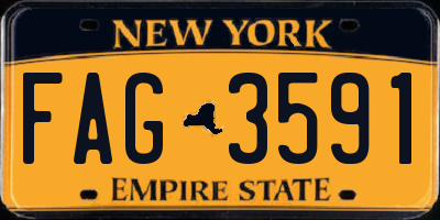 NY license plate FAG3591