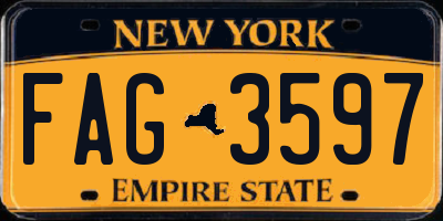 NY license plate FAG3597