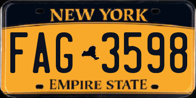 NY license plate FAG3598