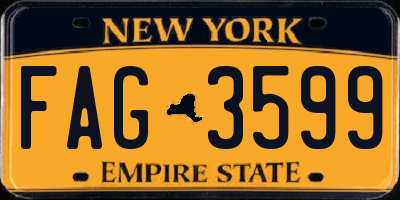NY license plate FAG3599