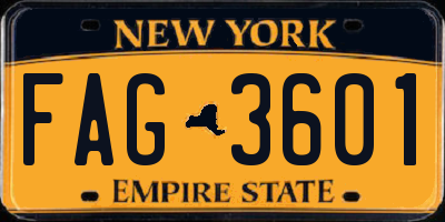 NY license plate FAG3601
