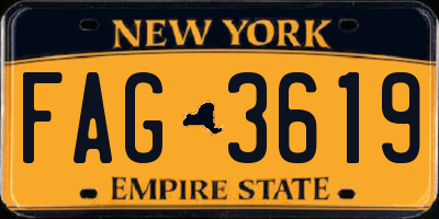 NY license plate FAG3619