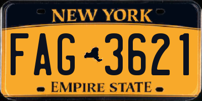 NY license plate FAG3621