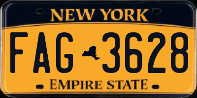 NY license plate FAG3628