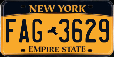 NY license plate FAG3629