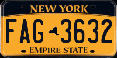 NY license plate FAG3632