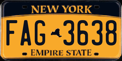 NY license plate FAG3638