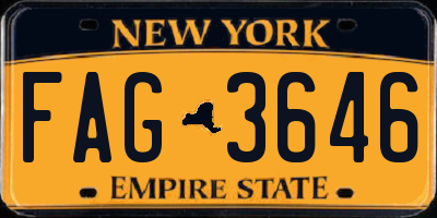 NY license plate FAG3646
