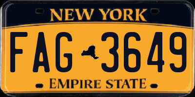 NY license plate FAG3649