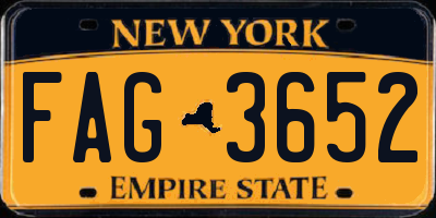 NY license plate FAG3652