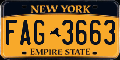 NY license plate FAG3663