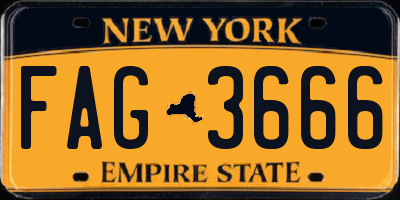 NY license plate FAG3666