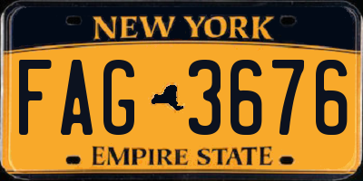 NY license plate FAG3676