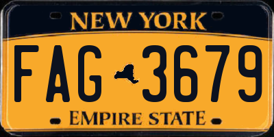 NY license plate FAG3679