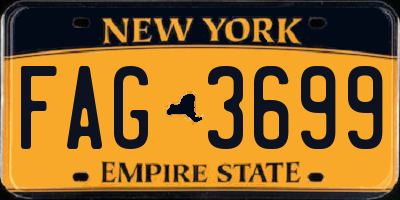 NY license plate FAG3699