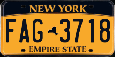 NY license plate FAG3718