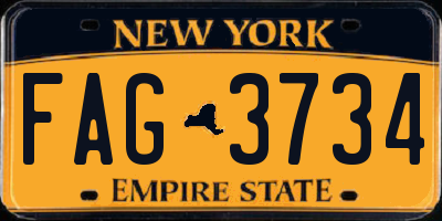 NY license plate FAG3734