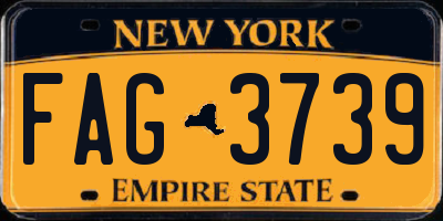 NY license plate FAG3739