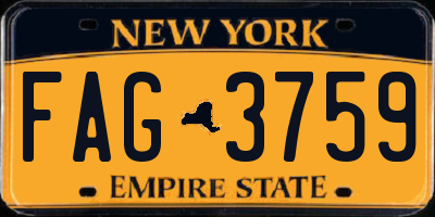 NY license plate FAG3759