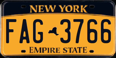 NY license plate FAG3766