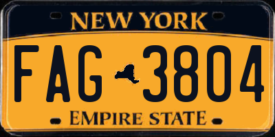 NY license plate FAG3804