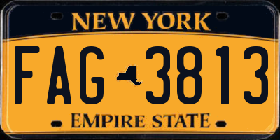 NY license plate FAG3813