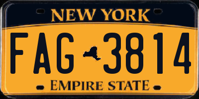NY license plate FAG3814