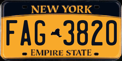 NY license plate FAG3820