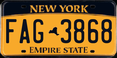NY license plate FAG3868