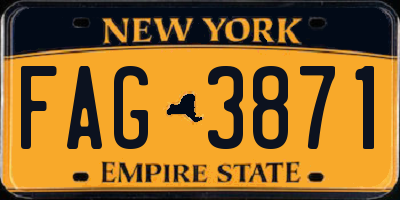 NY license plate FAG3871