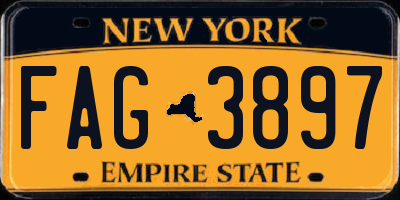 NY license plate FAG3897