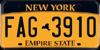 NY license plate FAG3910