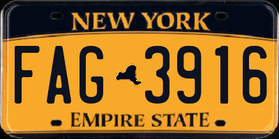 NY license plate FAG3916