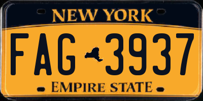 NY license plate FAG3937