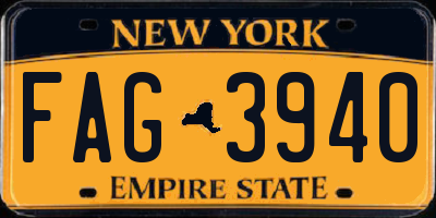 NY license plate FAG3940