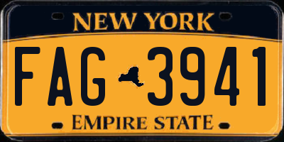 NY license plate FAG3941