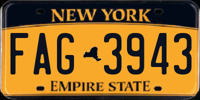 NY license plate FAG3943