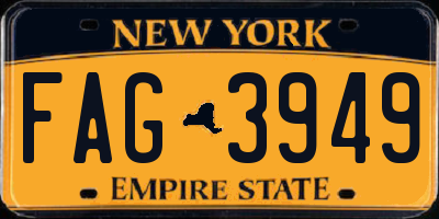 NY license plate FAG3949