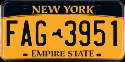 NY license plate FAG3951