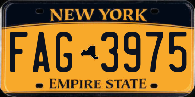 NY license plate FAG3975