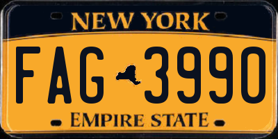 NY license plate FAG3990