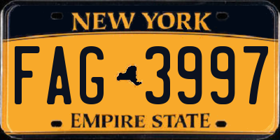 NY license plate FAG3997