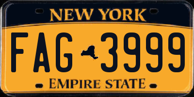 NY license plate FAG3999